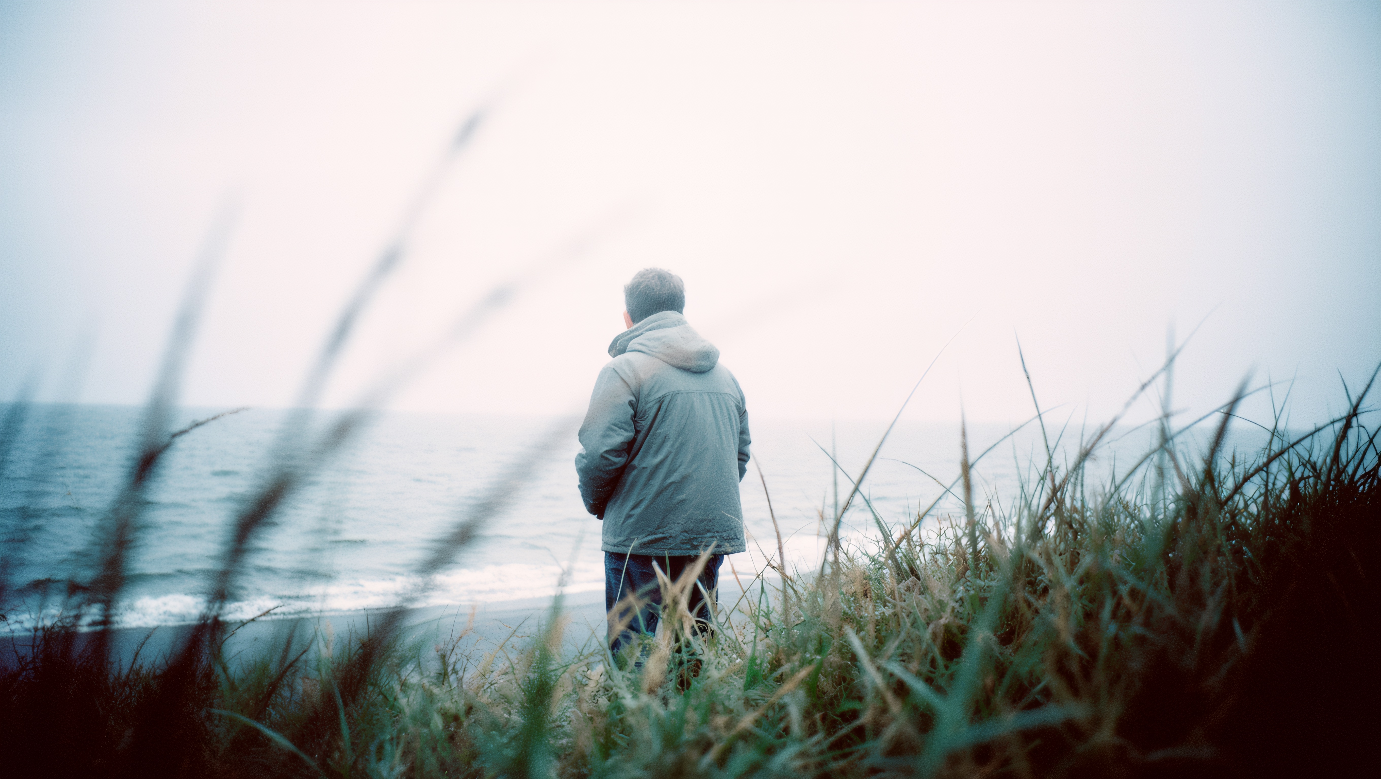 A lone figure waiting